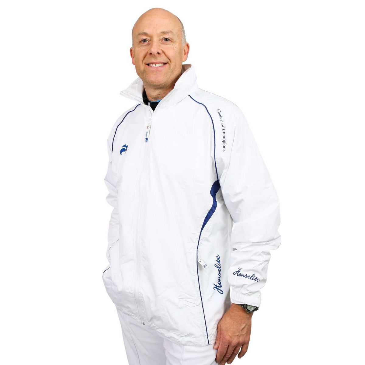 Henselite Choice of Champions Waterproof Jacket Blue Trim – David